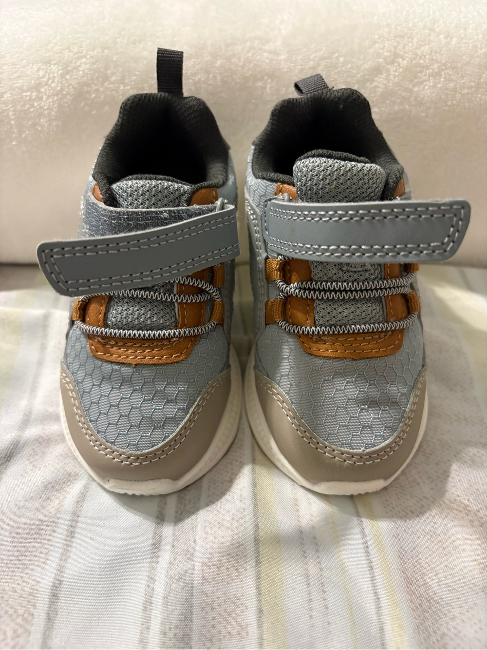 Carter's Gray and Tan Toddlers' Hook & Loop Sneakers